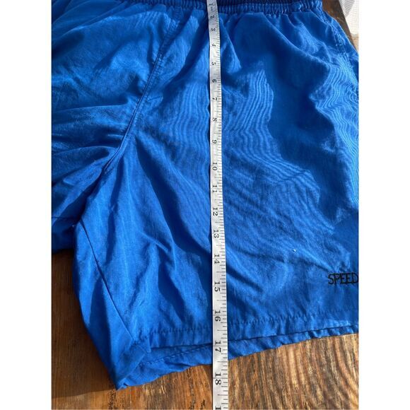 VTG Speedo Men's Mesh Lined Swim Shorts Blue Medium - Picture 7 of 8